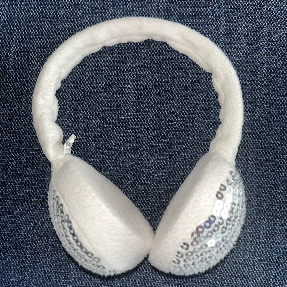 The Children's Place White Sequin winter ear muffs.